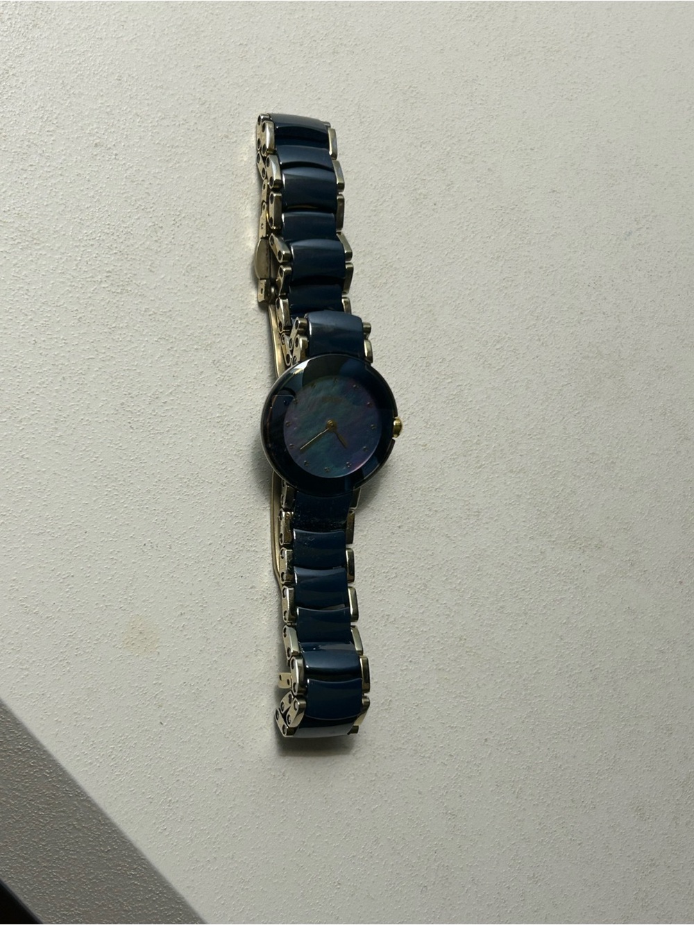 Rado Dialstar Ceramic-Link Women's Watch in Deep Blue with Iridescent Dial